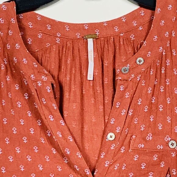 Free People Tops - Free People Shirt Womens XS TP Boho Sienna High Low Long Sleeve Peasant Bohemian